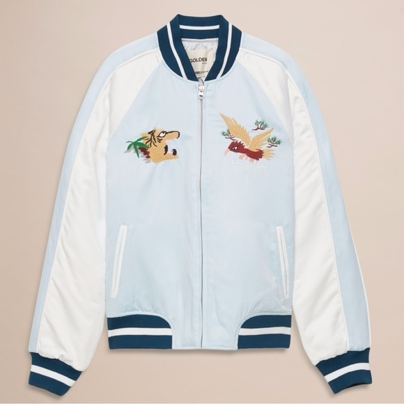 TNA Jackets & Blazers - Aritzia TNA Golden Satin Embroidered Tiger Insulated Bomber Jacket